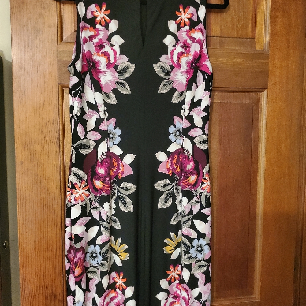 Black with Floral Dress. Size M